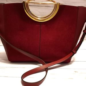 TOPSHOP burgundy purse with handle or strap
